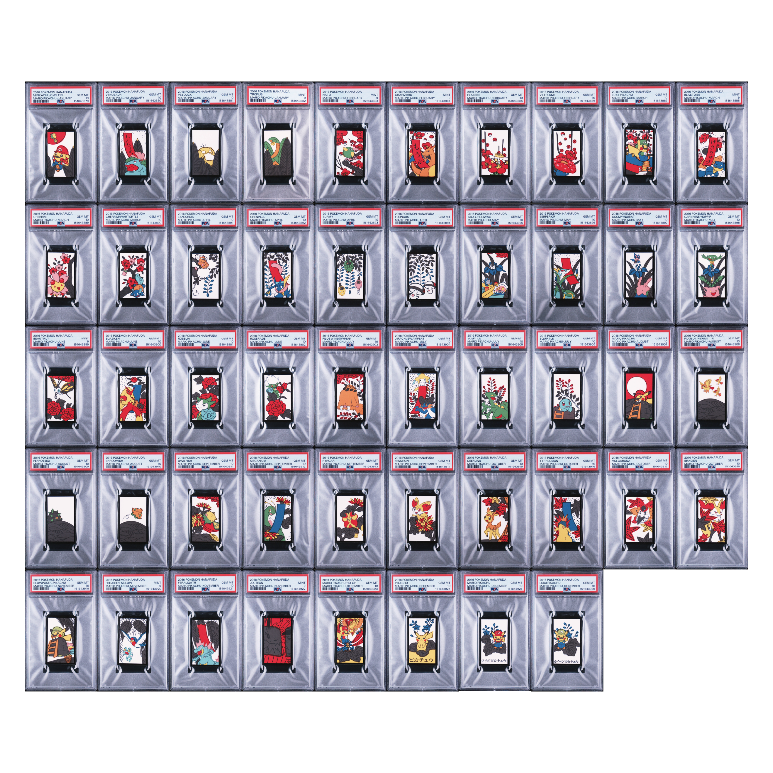 Pokemon Mario Pikachu Hanafuda Master Set PSA 9-10 Complete 48 Card Set ②